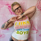 2004 RARE Victoria’s Secret Pink Rainbow Text “i like…” Graphic Tank