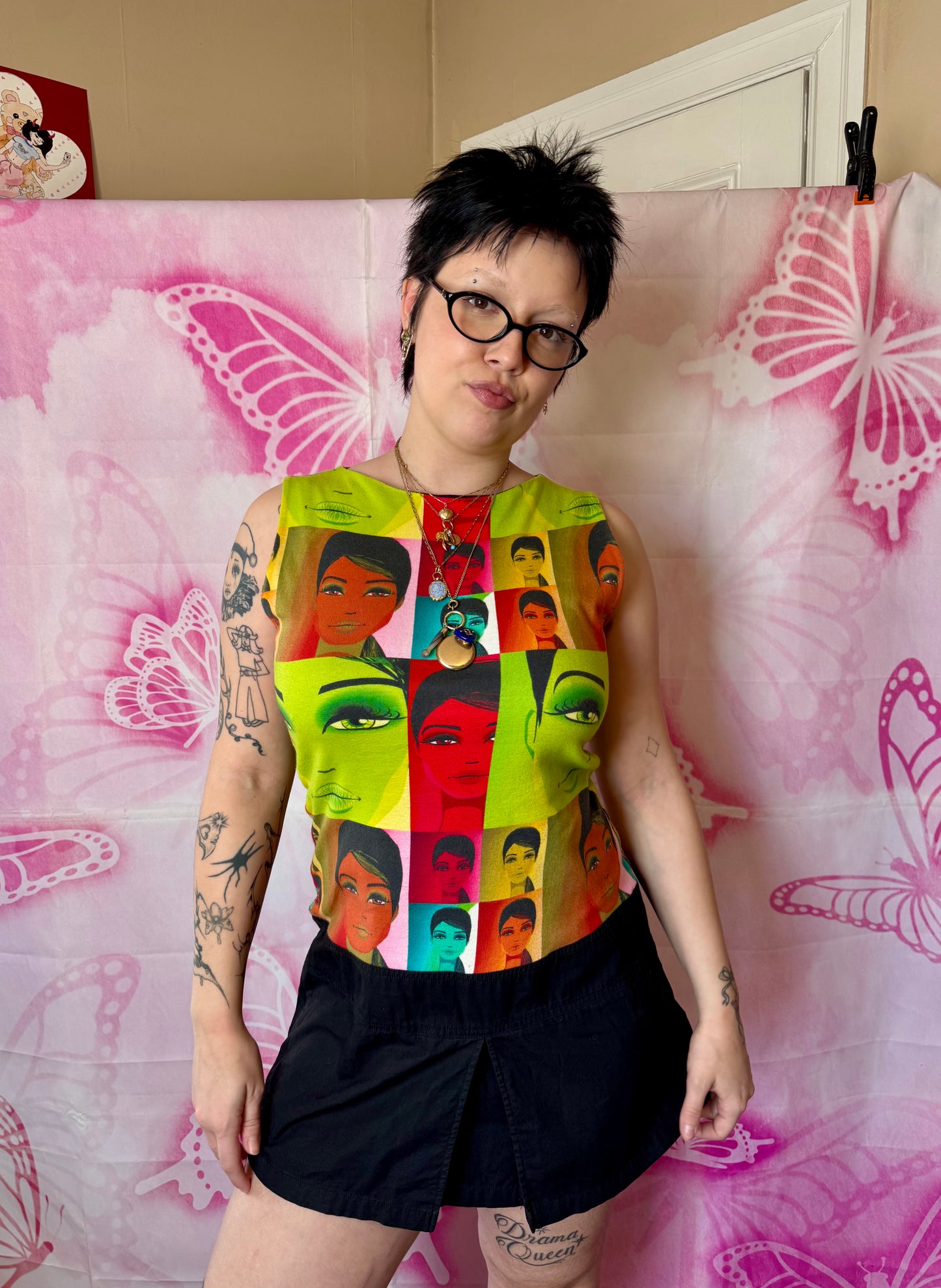 Early 00s Custo Barcelona Mod Portrait Mini Dress “As Seen On…”