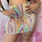 Y2K Pastel Swirl Mini Skirt