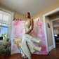 Y2K Lace Bodice Gold Flouncy Gown