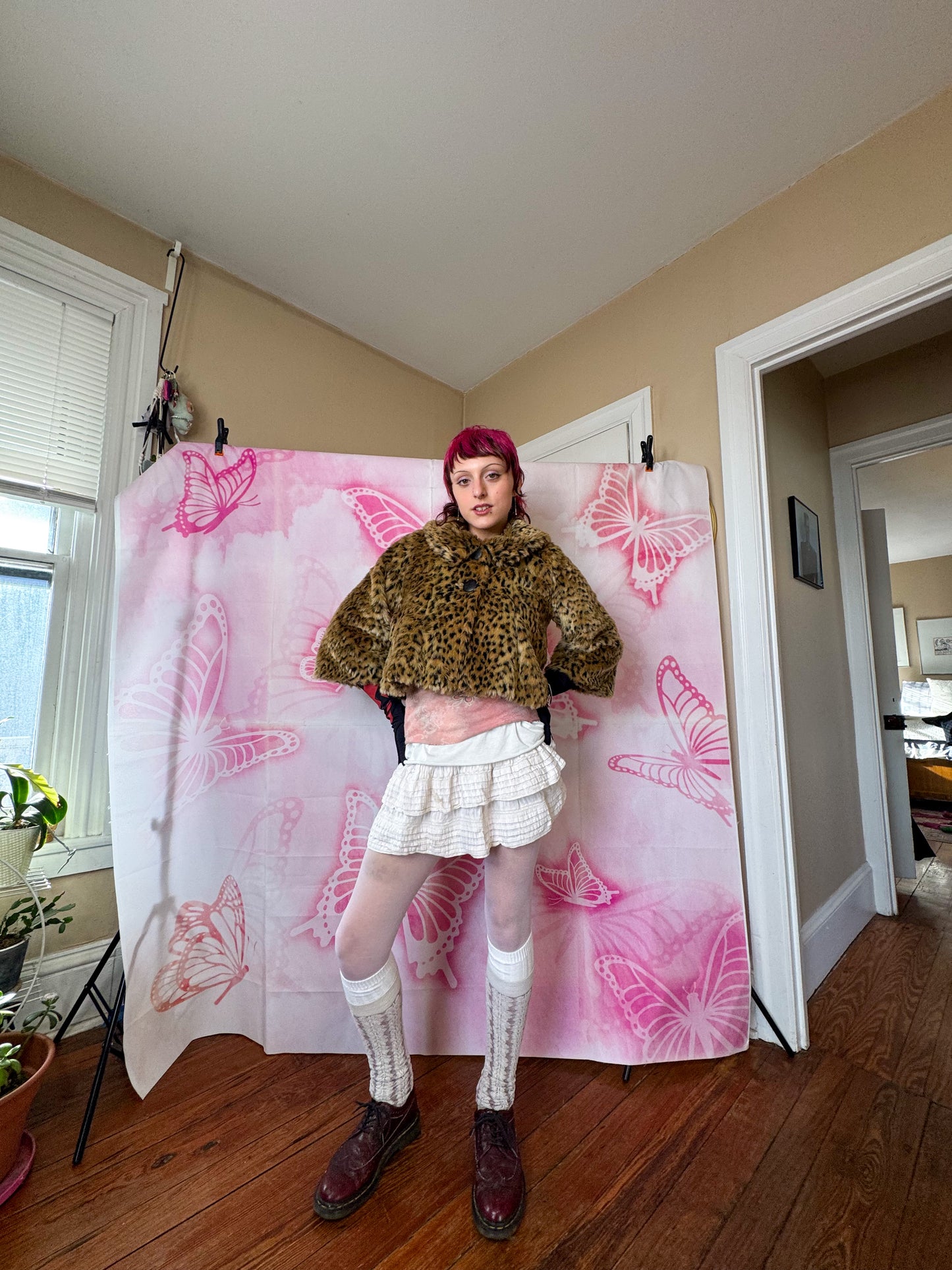 Y2K Faux Leopard Mod Jacket
