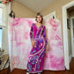 1960s Emilio Pucci Art Nouveau Purple Print Drop Waist Maxi Dress