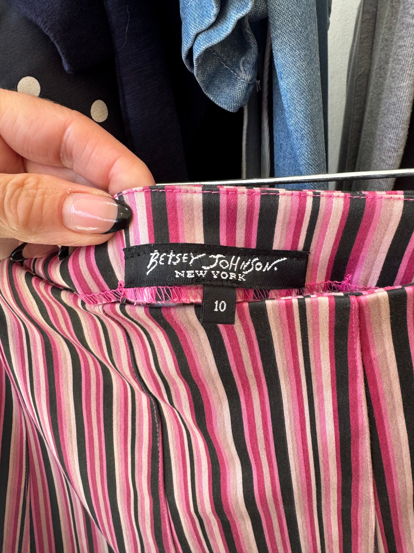 Y2K Betsey Johnson Stripped Mini Skirt