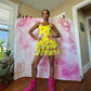 80s Betsey Johnson Punk Label Tulip Print Dress