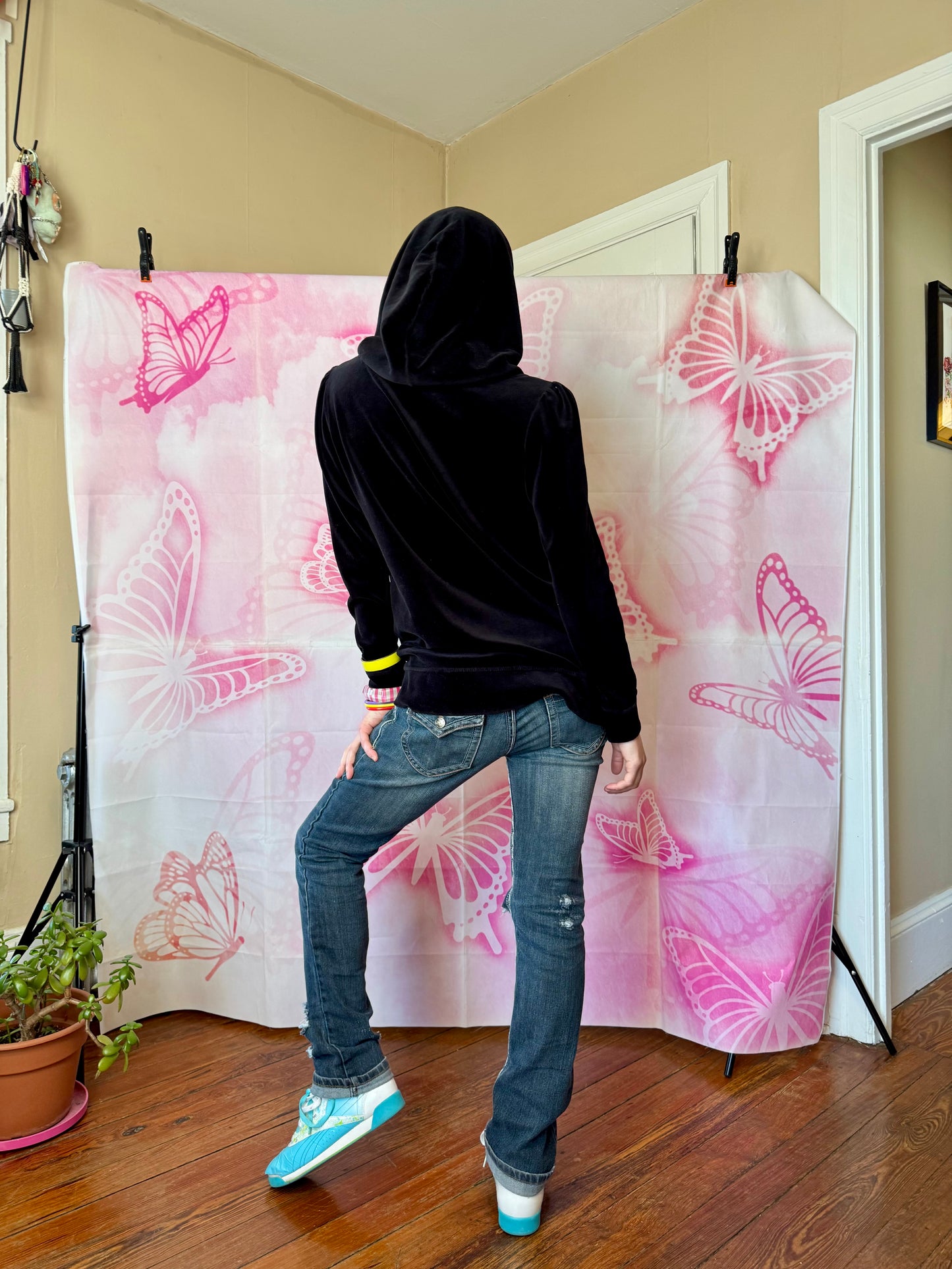 2010s Juicy Couture Oversized Velour Zip Up Hoodie
