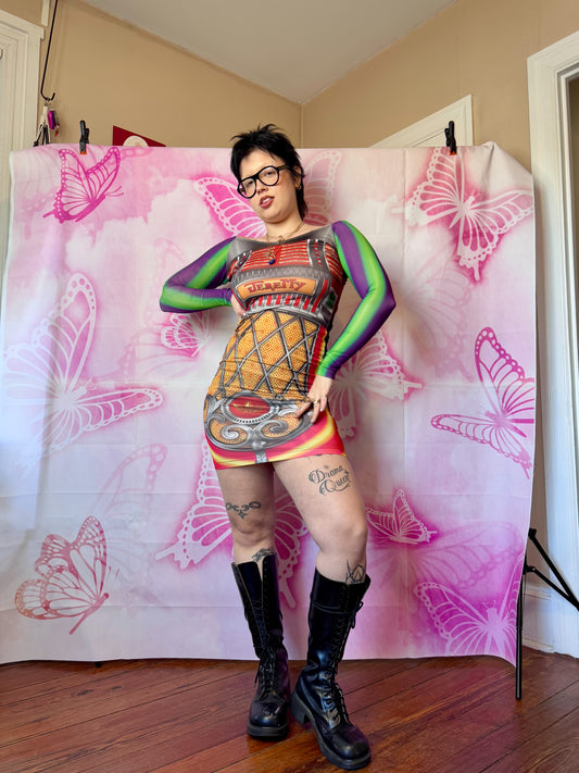 2010s Jeremy Scott for Adidas Jukebox Body-con Dress