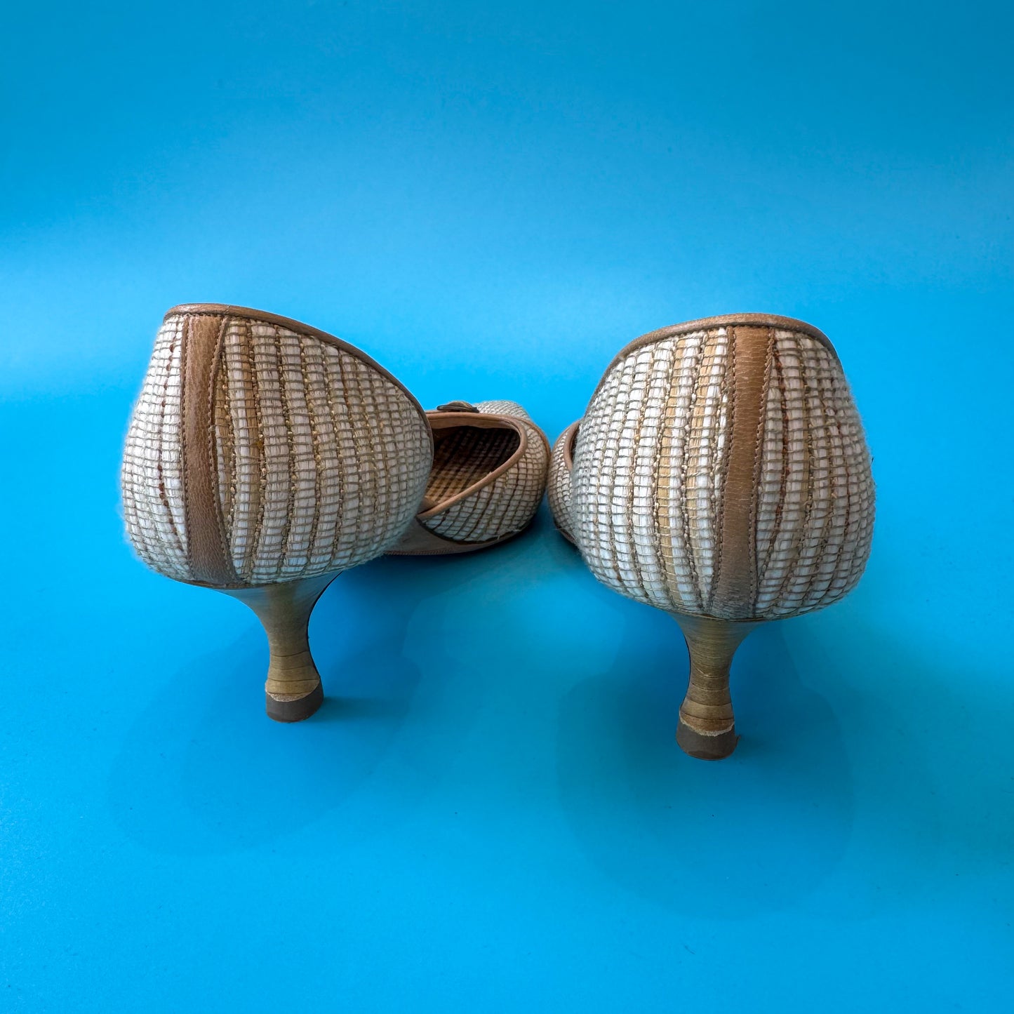 Y2K Manolo Blahnik Woven Kitten Heels