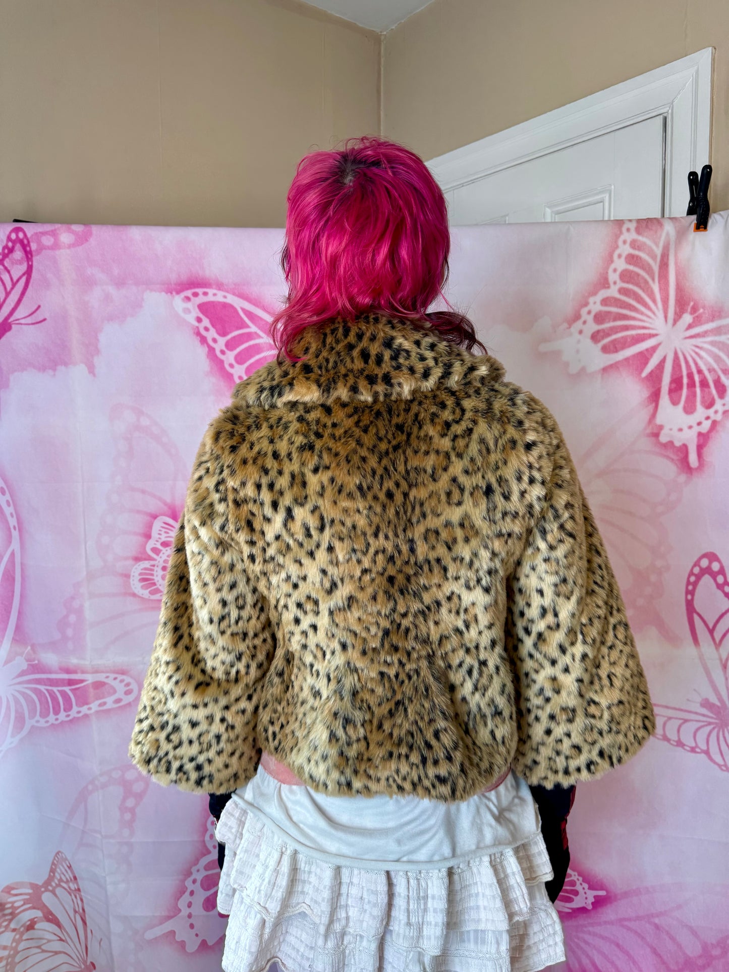 Y2K Faux Leopard Mod Jacket