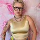 Y2K Gold Sheen Crop Tank