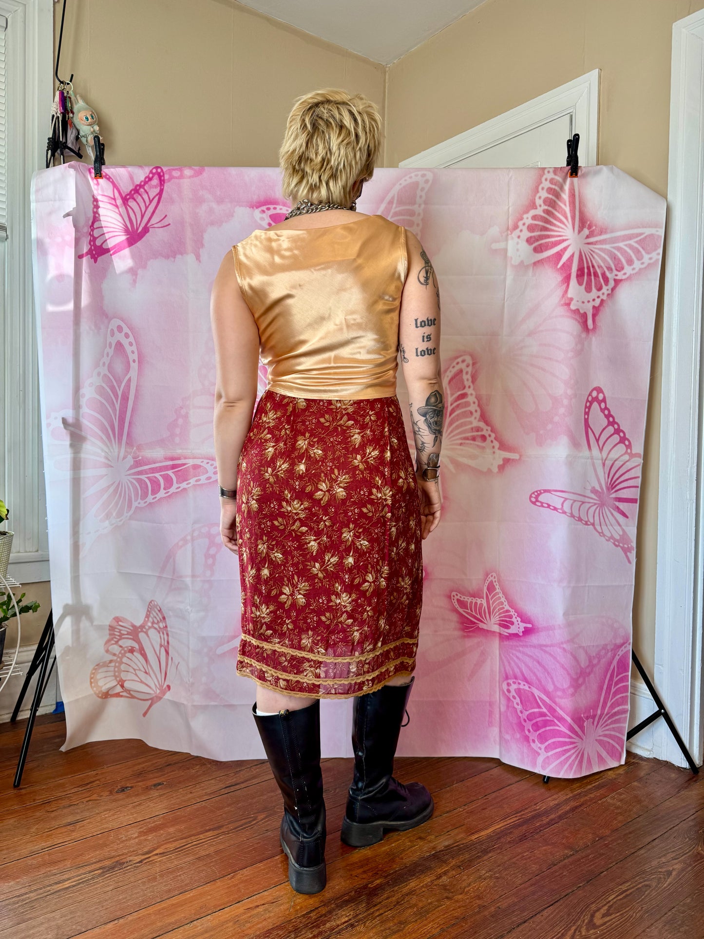 Y2K Betsey Johnson Floral Mesh Skirt