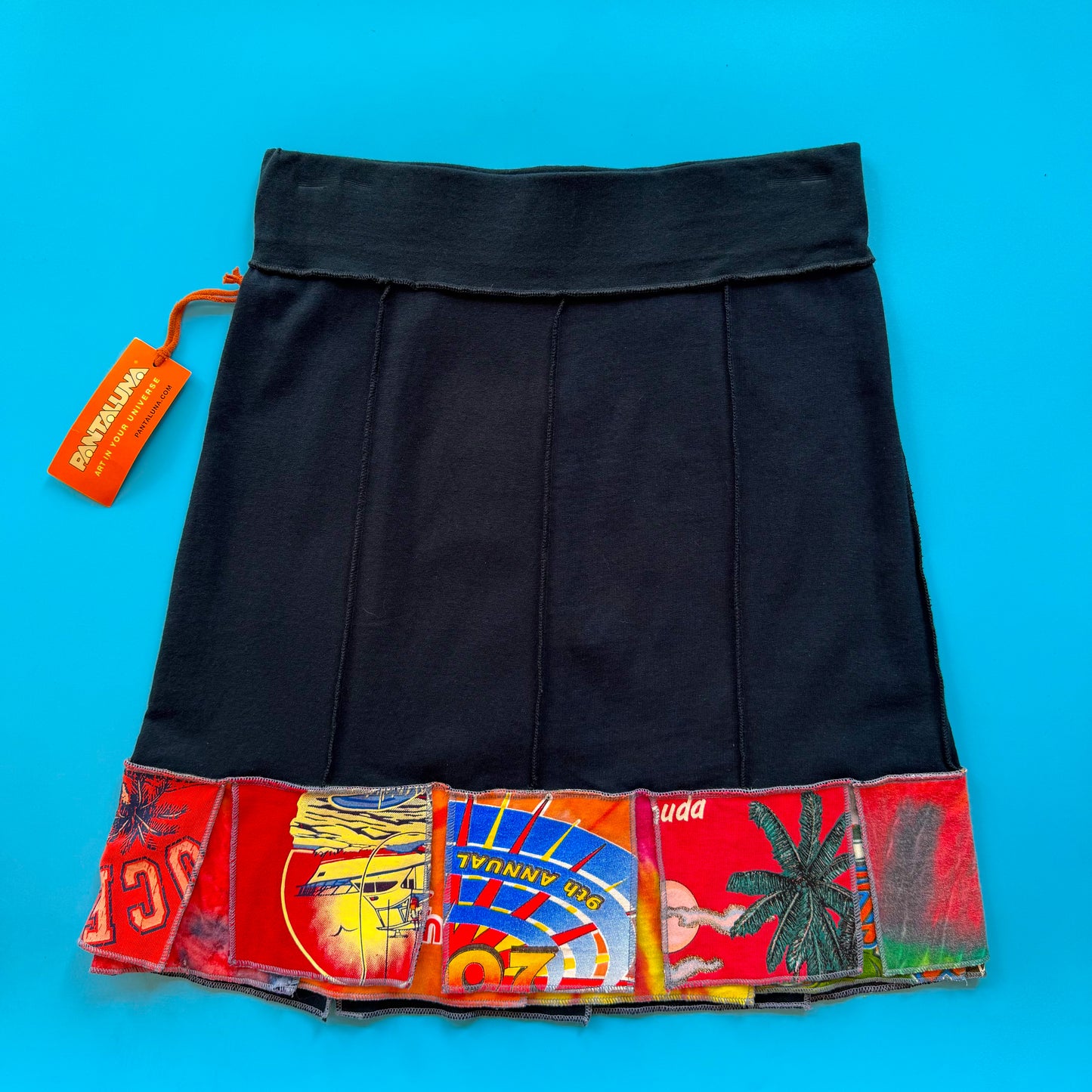 Deadstock Pantaluna Upcycled T-Shirt Skirt in XS