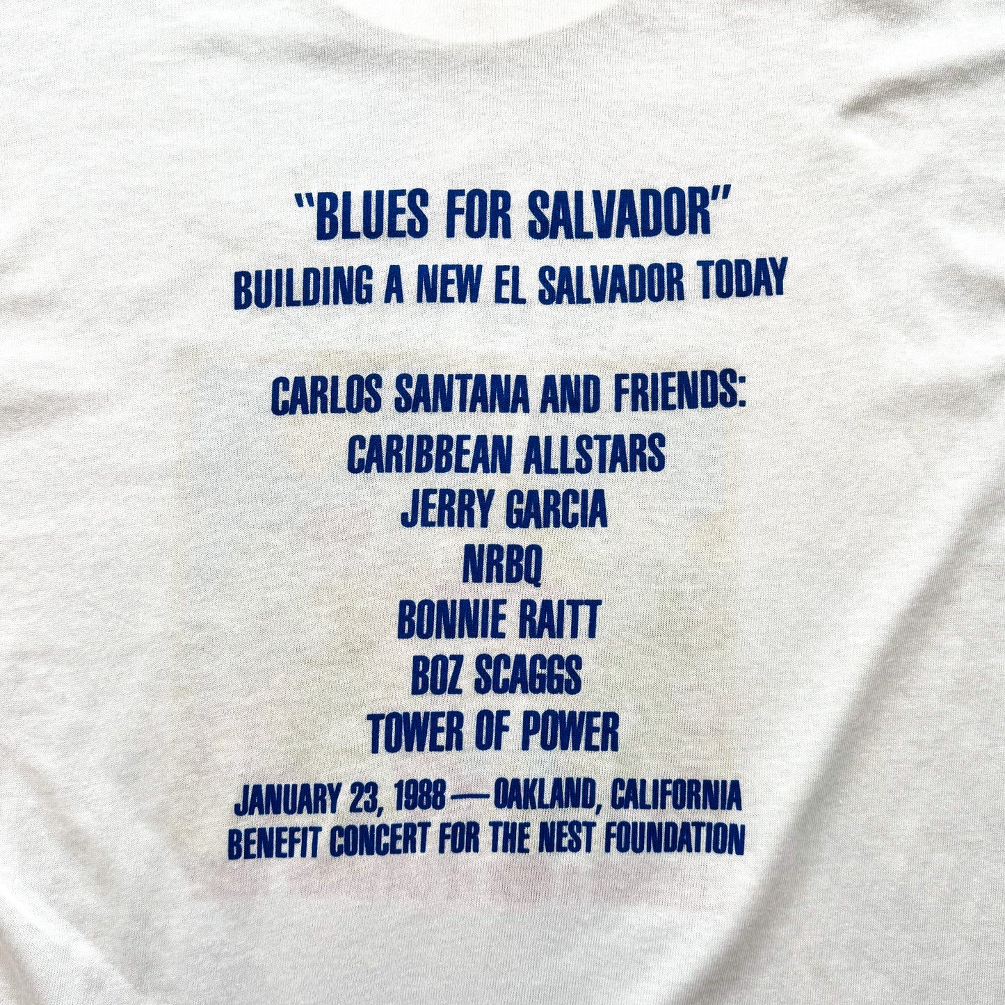 1988 “Blues For Salvador” Benefit Concert T-Shirt