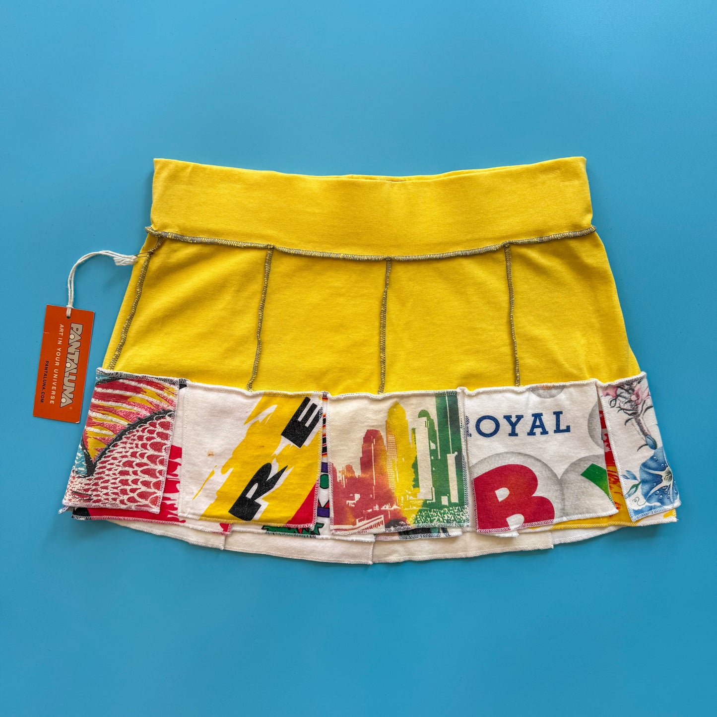 Deadstock Pantaluna Upcycled T-Shirt Mini Skirt in XS