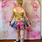 90s Lip Service Floral Sheen Mini Skirt