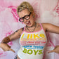 2004 RARE Victoria’s Secret Pink Rainbow Text “i like…” Graphic Tank