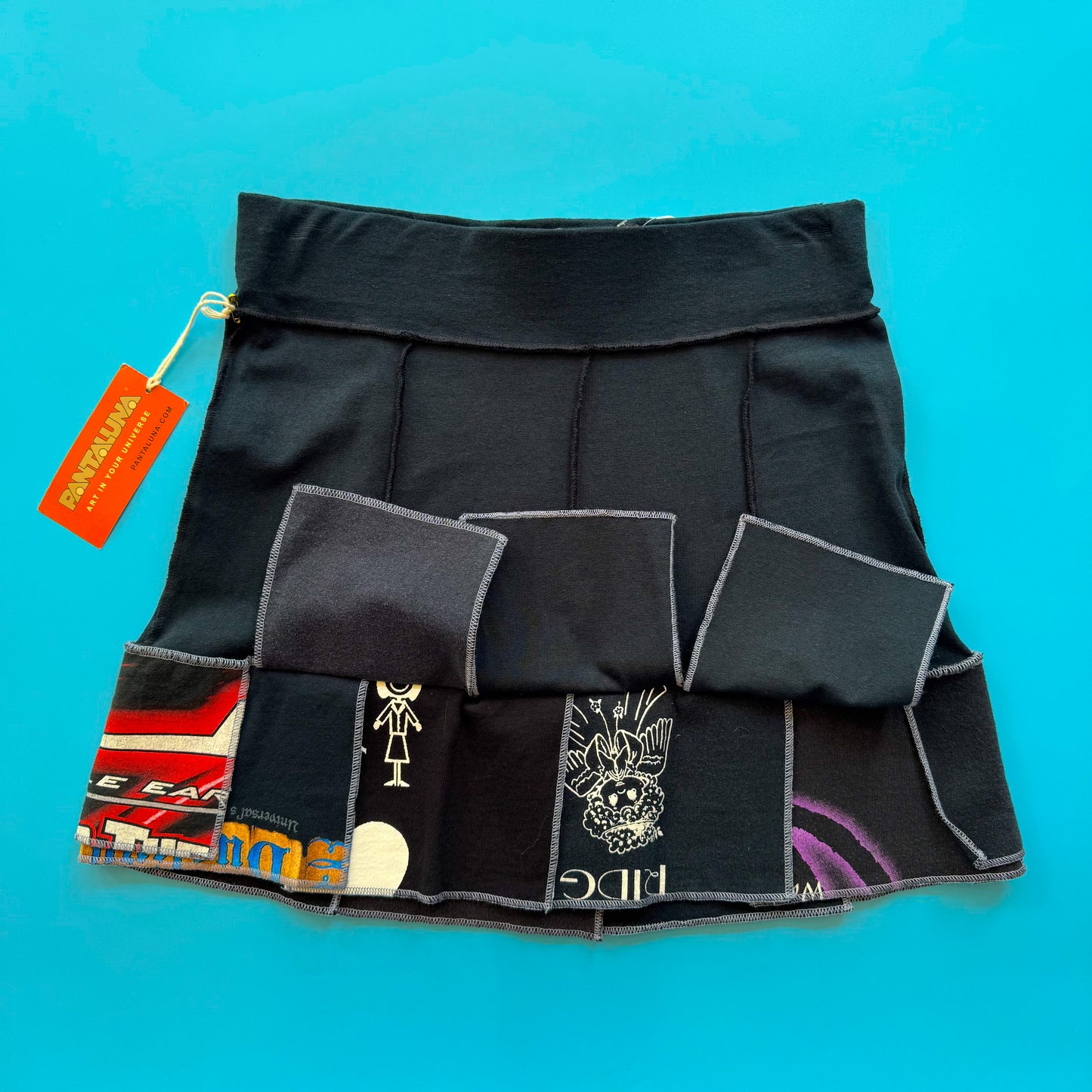 Deadstock Pantaluna Upcycled T-Shirt Skirt in XS