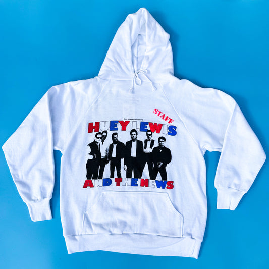 1985 Bill Graham Presents Huey Lewis And The News "Staff" Hooded Sweatshirt