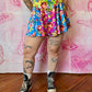 90s Lip Service Floral Sheen Mini Skirt