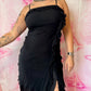 Y2K Betsey Johnson Silk Lettuce Hem Dress