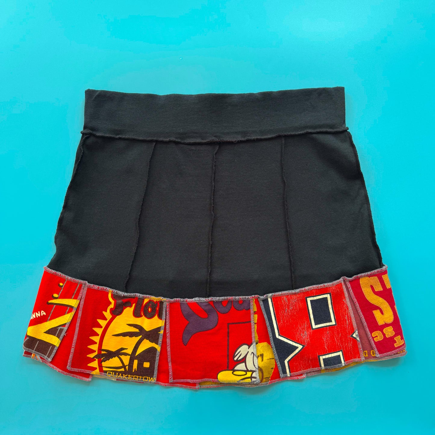 Deadstock Pantaluna Upcycled T-Shirt Skirt in XS