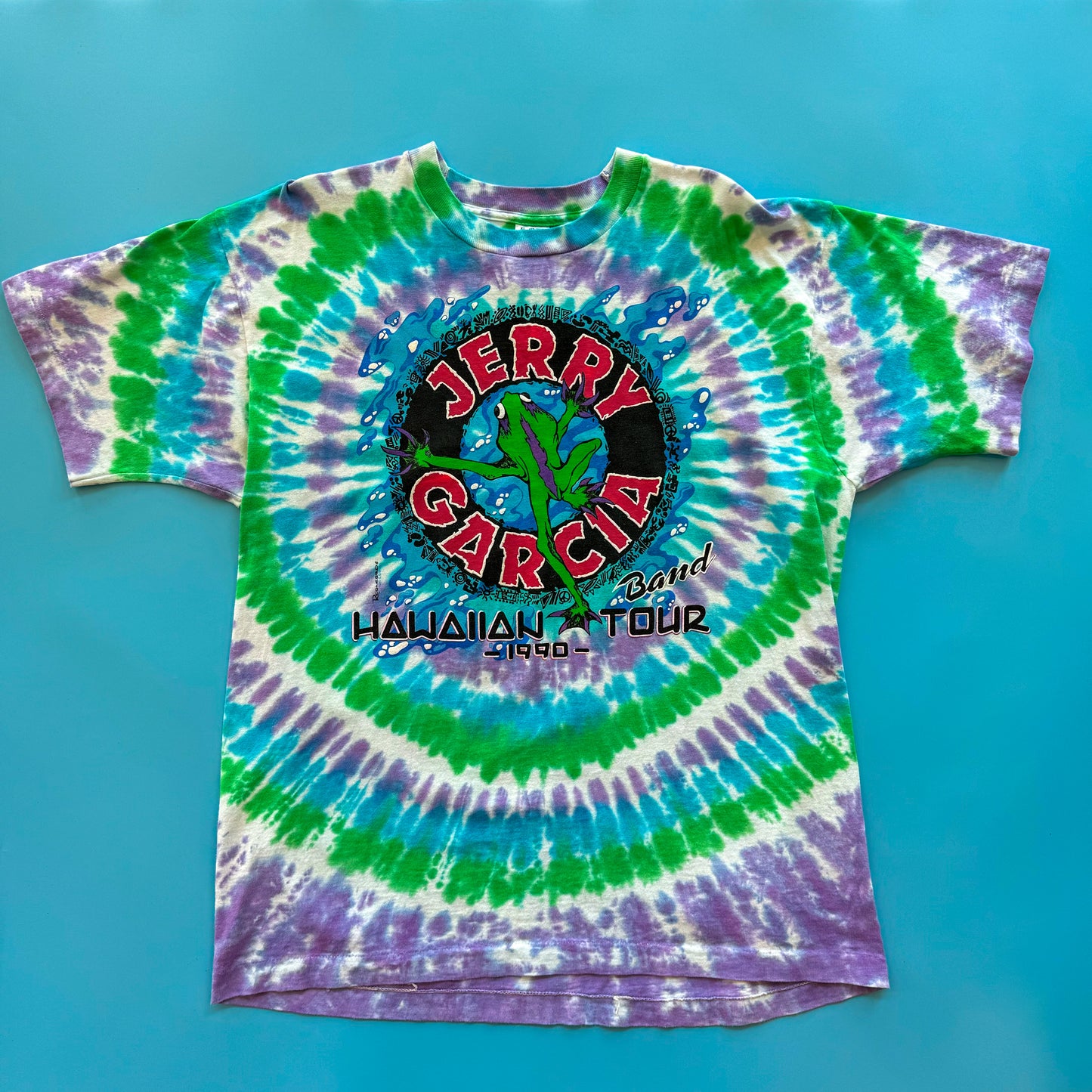 1990 Jerry Garcia Hawaiian Tour Tie Dye Deadstock T-Shirt