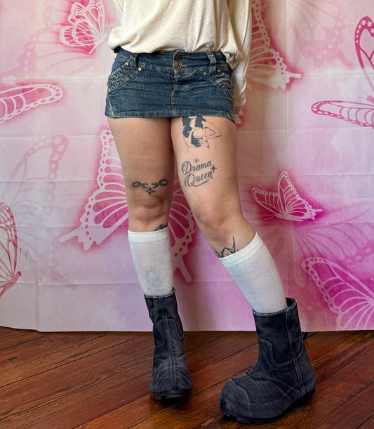 Y2K Micro Mini Denim Skirt