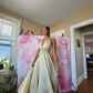 Y2K Lace Bodice Gold Flouncy Gown