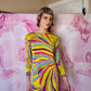 εϊз COMING SOON εϊз 1960s Emilio Pucci Citrine Pinwheel Print Silk Jersey Shift Dress