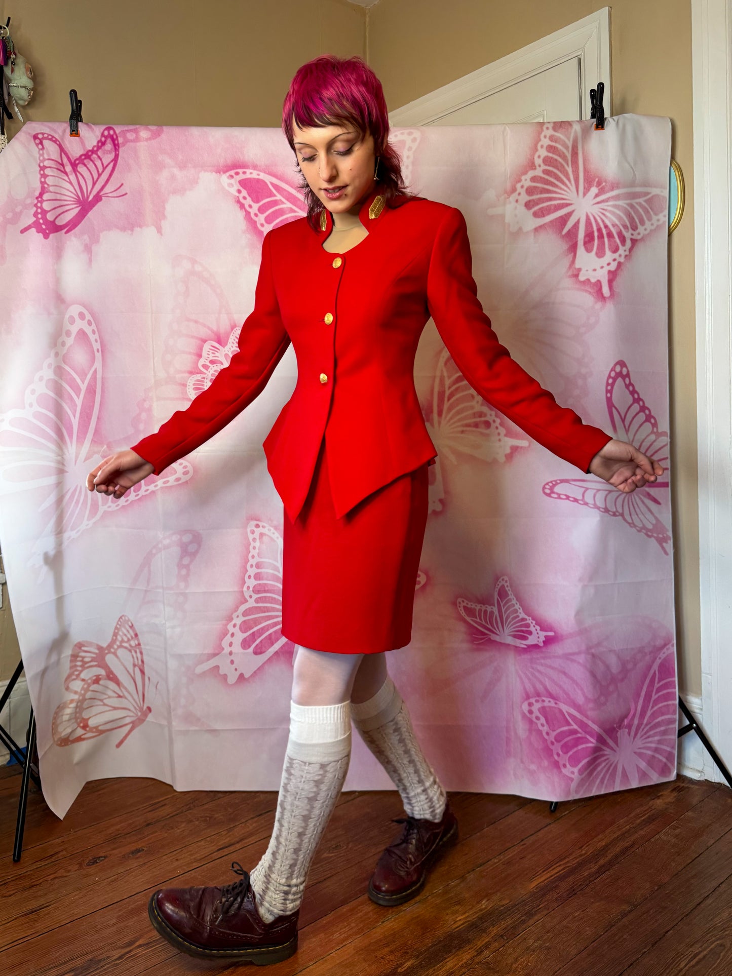 90s Sculptural Two Piece Suit Set