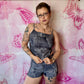 Y2K Denim Print 2 Piece Shorts Set