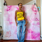 Y2K Deadstock Beadazzled Rose Cami in Yellow