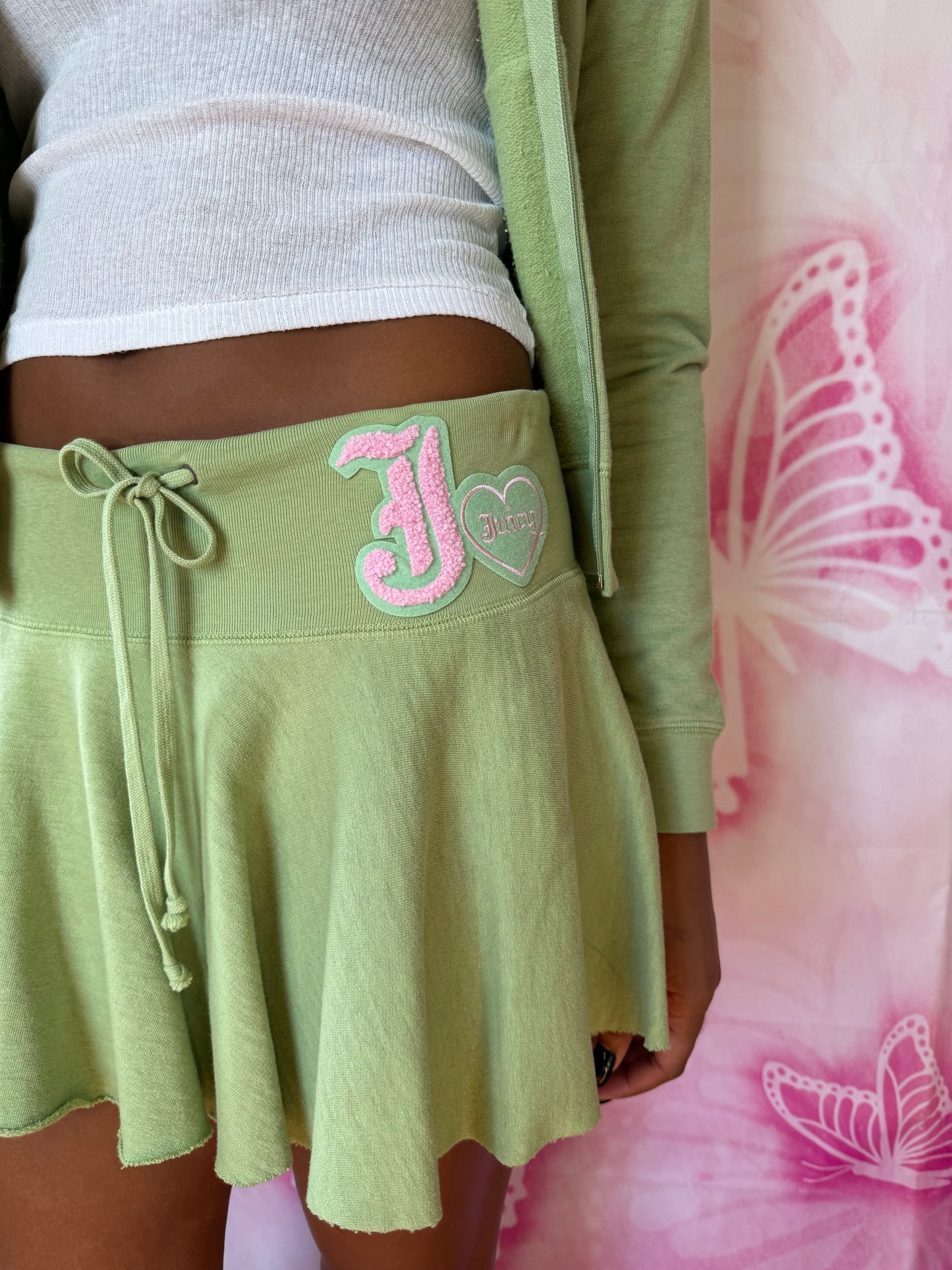 Y2K Juicy Couture Pam & Gela Era “Fluffy J” 2 Piece Skirt Set