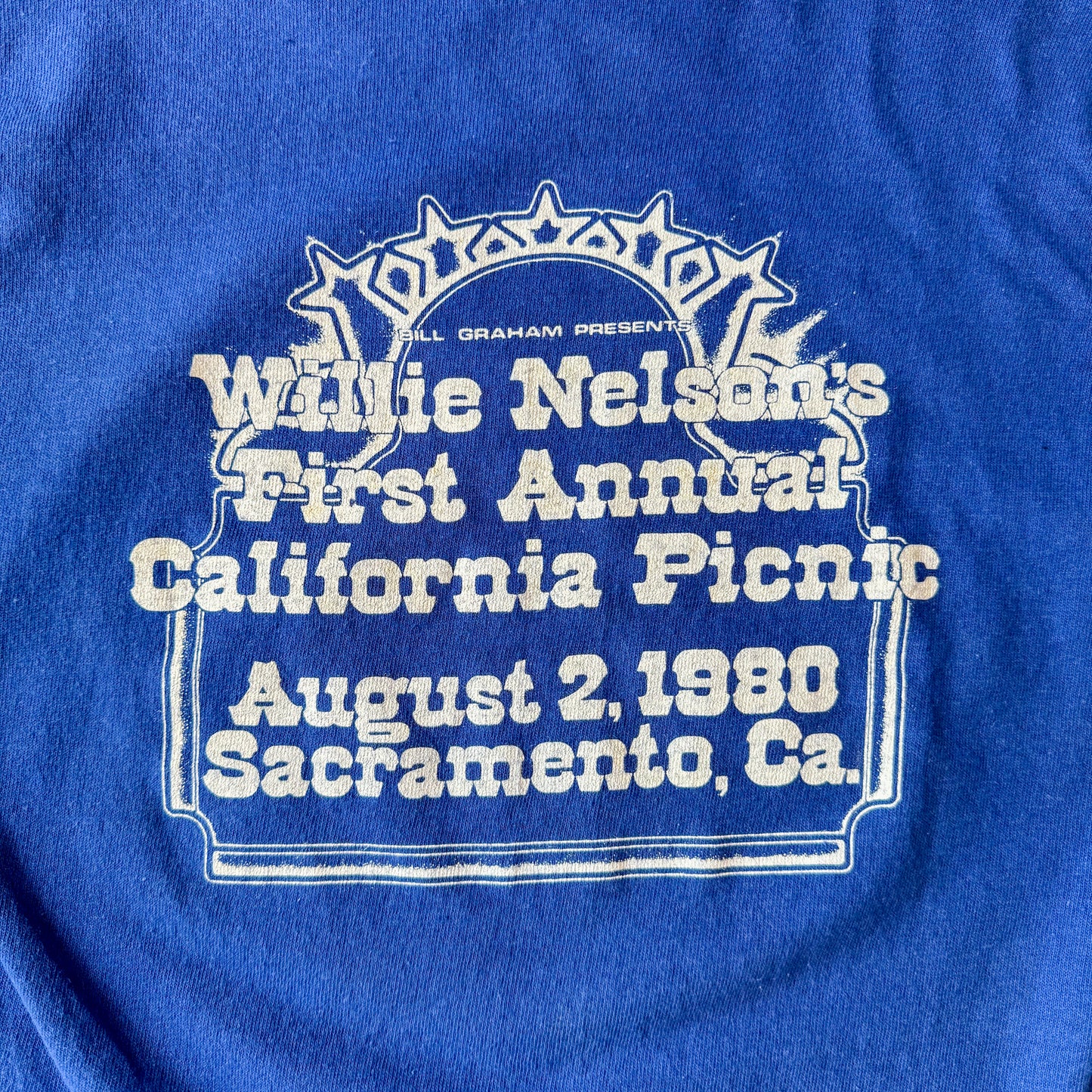 1980 Bill Graham Presents Willie, Emmylou, Merle & Lacy J. First Annual California Picnic T-Shirt