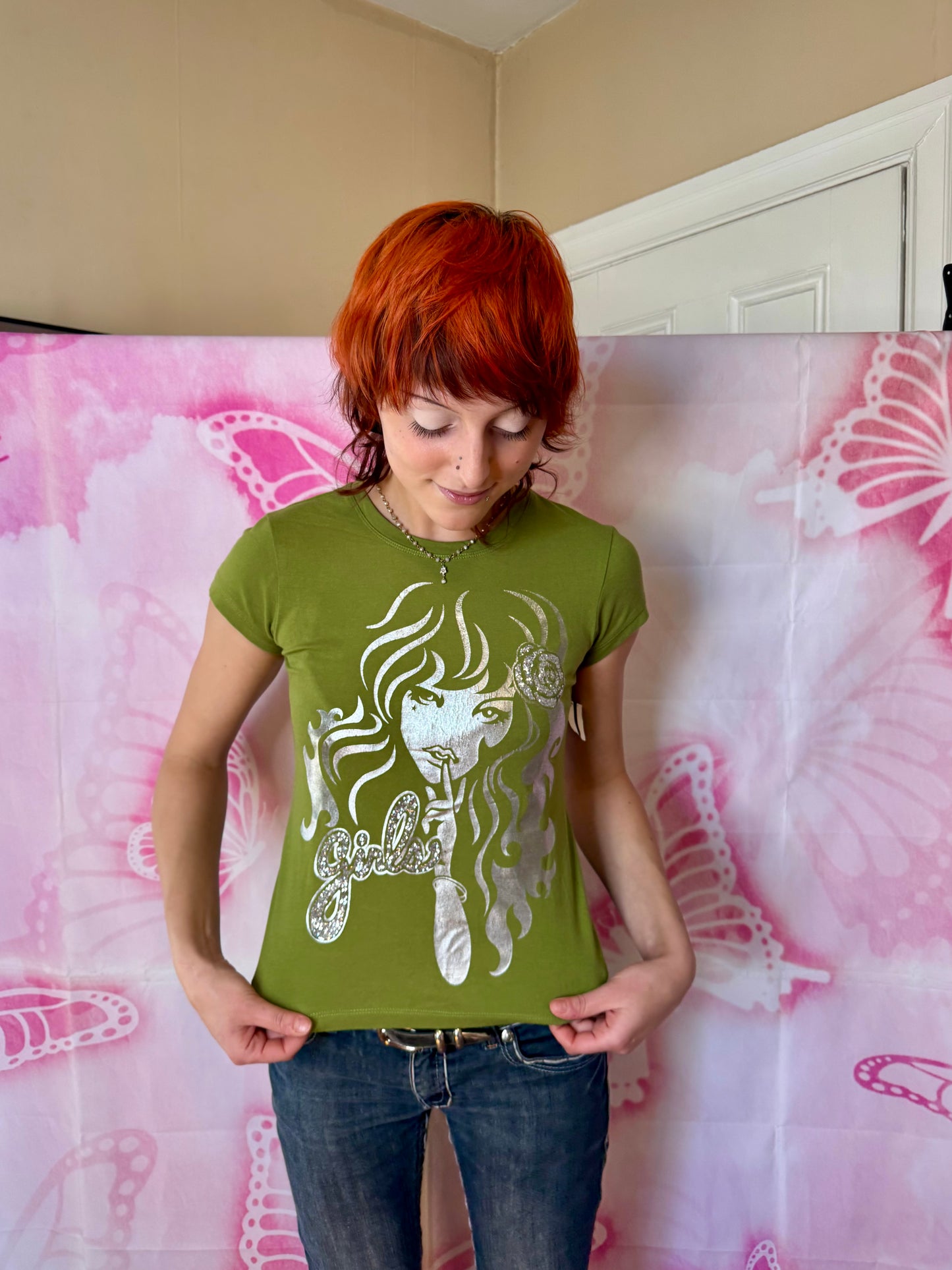 Y2K Deadstock Foil Girls Graphic Tee