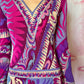 1960s Emilio Pucci Art Nouveau Purple Print Drop Waist Maxi Dress
