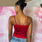 Y2K Deadstock Beadazzled Rose Cami in Red