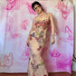 Y2K Tribal Tattoo Embellished Mesh Maxi