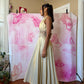 Y2K Lace Bodice Gold Flouncy Gown