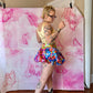 90s Lip Service Floral Sheen Mini Skirt
