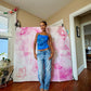 Y2K Deadstock Beadazzled Rose Cami in Blue