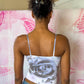 Y2K Deadstock Beadazzled Rose Cami in Ice