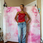 Y2K Deadstock Beadazzled Rose Cami in Red