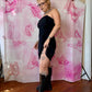 Y2K Betsey Johnson Silk Lettuce Hem Dress