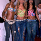 Y2K 2000 D&G Dupe Embroidered Safety Pin Distressed Jeans by Lois