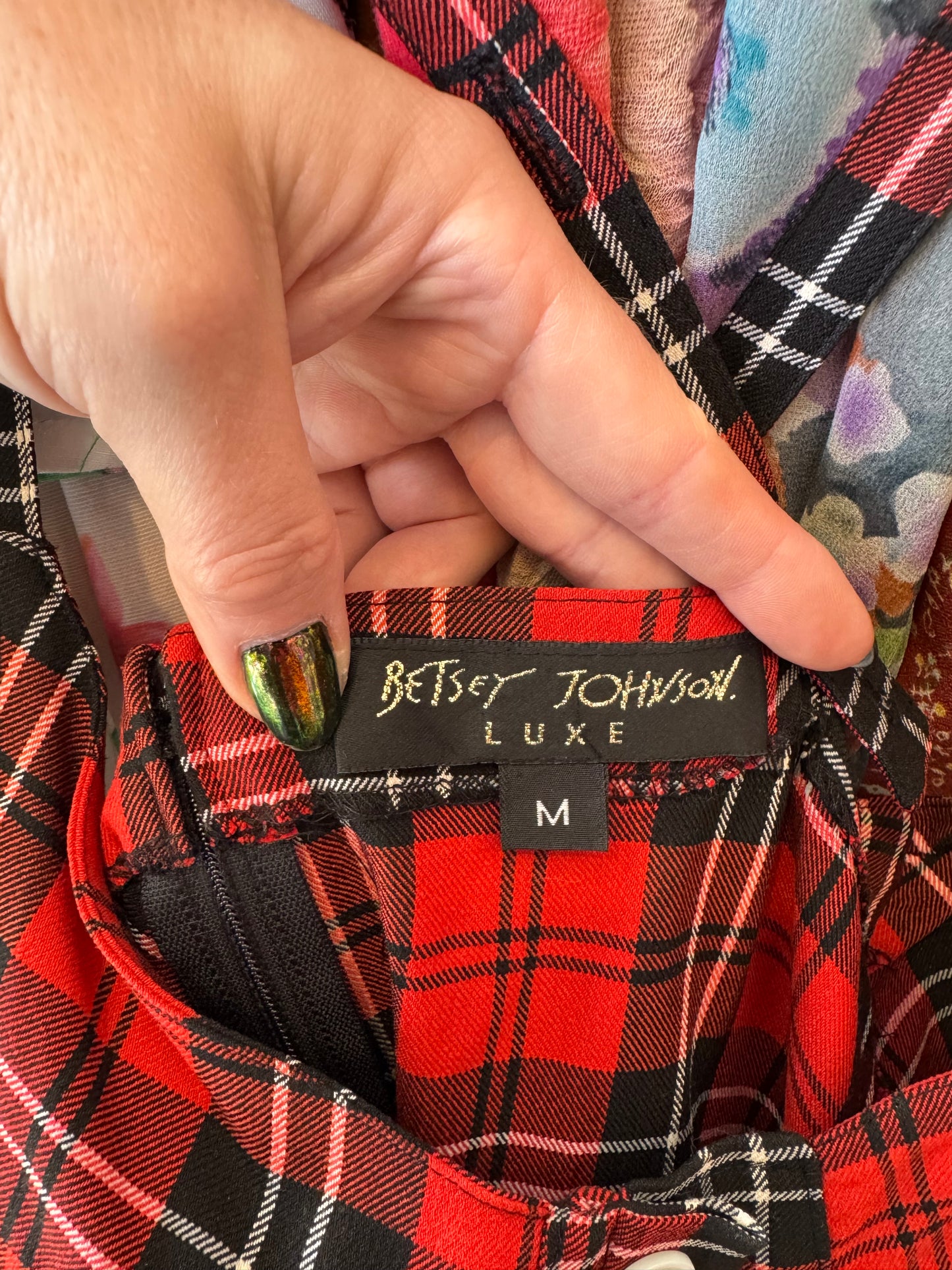 1991 Betsey Johnson Luxe Plaid Bodycon Dress