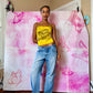 Y2K Deadstock Beadazzled Rose Cami in Yellow
