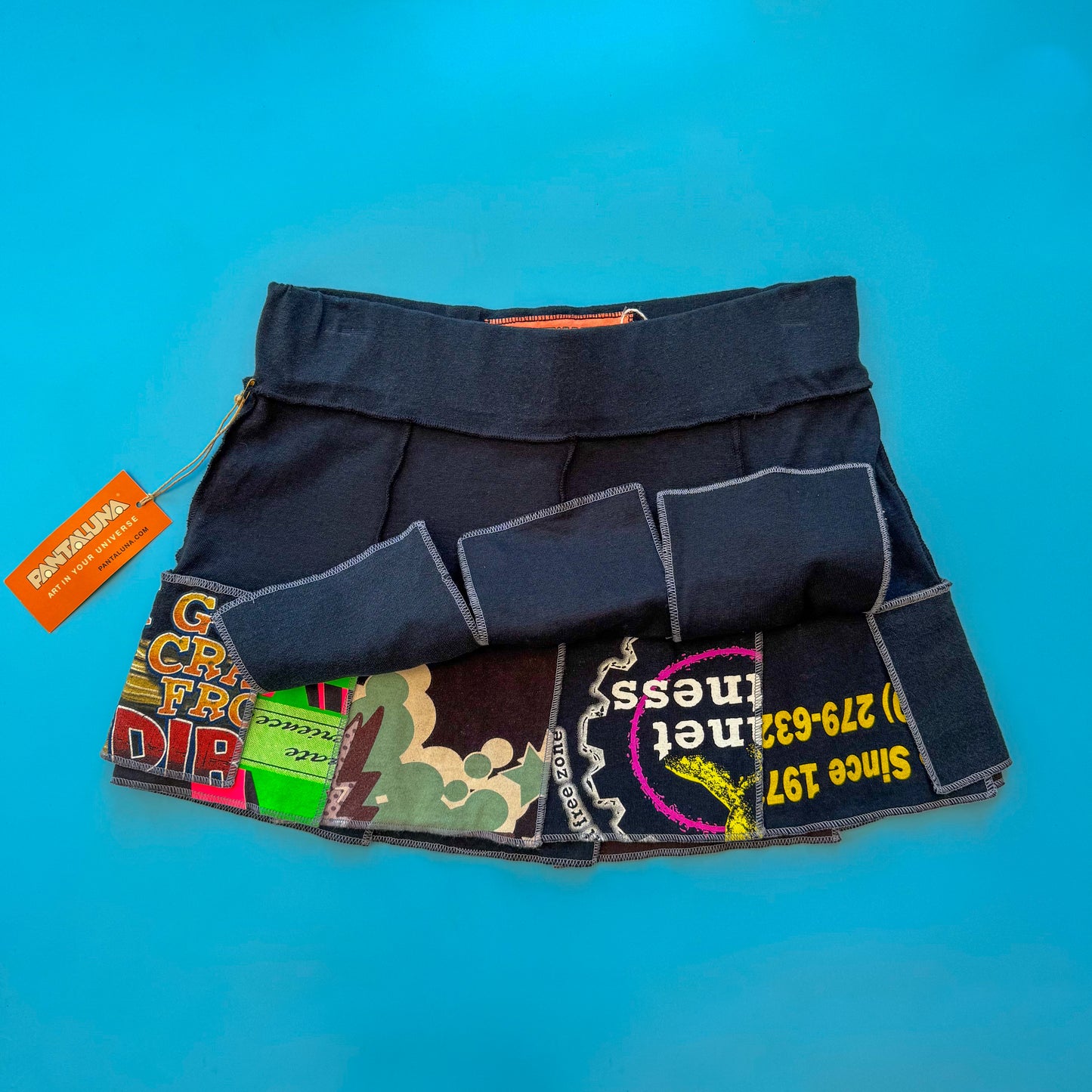 Deadstock Pantaluna Upcycled T-Shirt Mini Skirt in XS