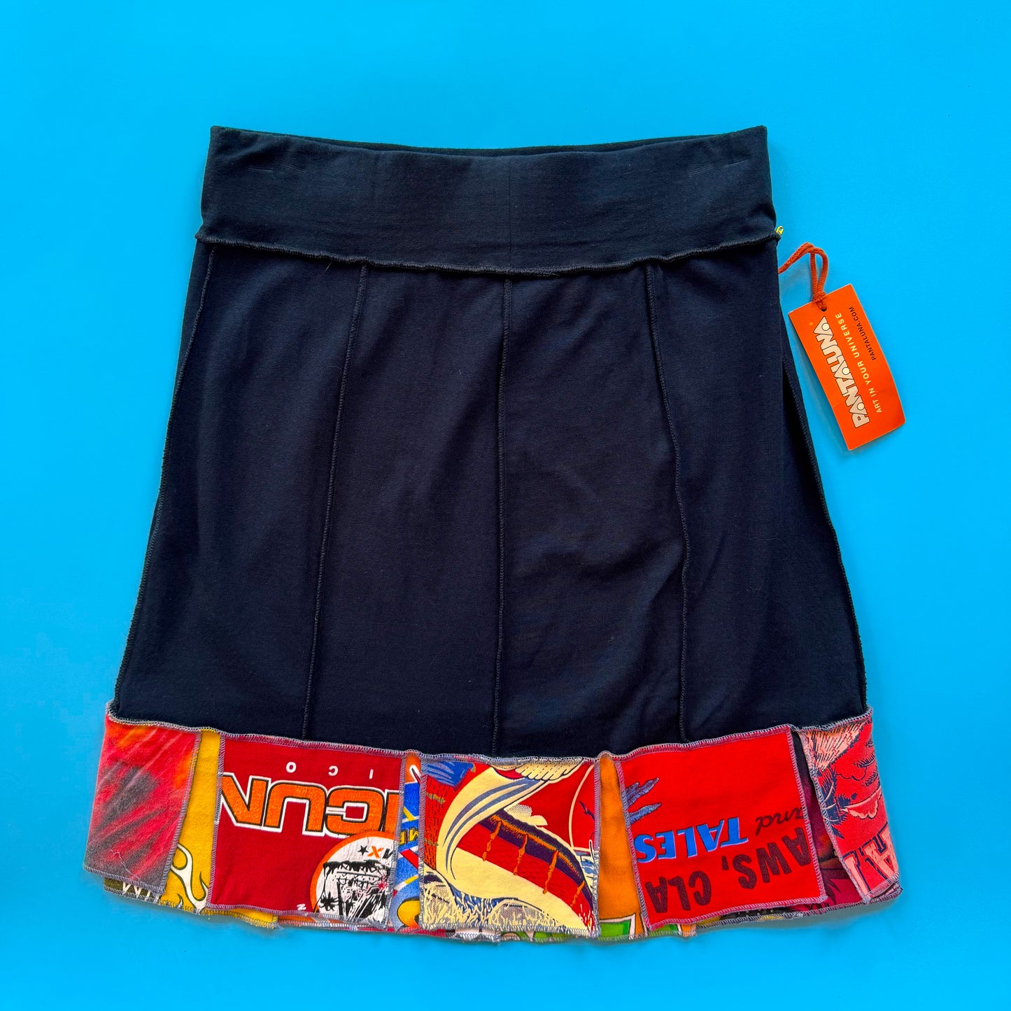 Deadstock Pantaluna Upcycled T-Shirt Skirt in XS
