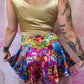 90s Lip Service Floral Sheen Mini Skirt