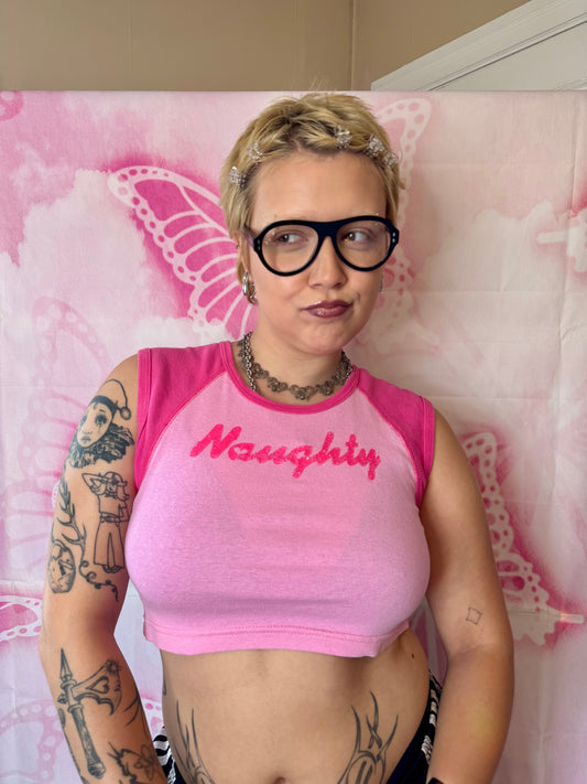 Y2K Naughty Graphic Crop Top